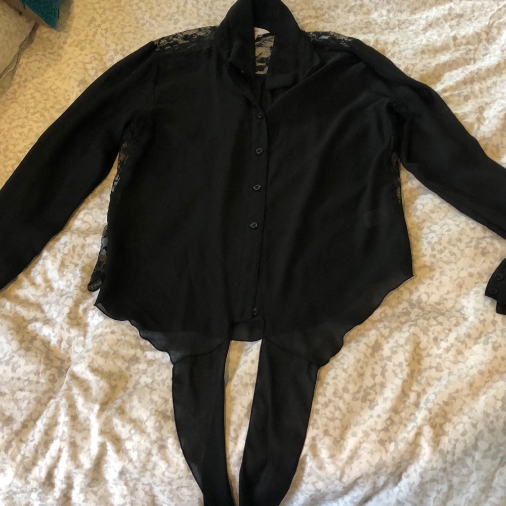 Sheer black blouse